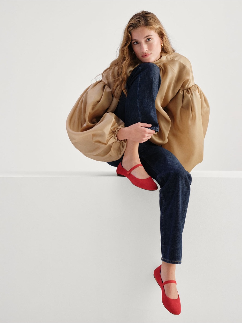 Rothy's The Square Mary Jane Red Flats Size 7.5